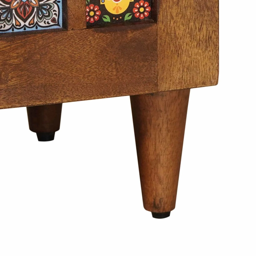 Credenza con porta Noce 60 x 33 x 75 cm Legno di mango massello