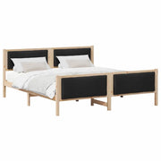 Letto matrimoniale | Letto per adulti | Struttura del letto con testiera Nero 200 x 200 cm Tessuto