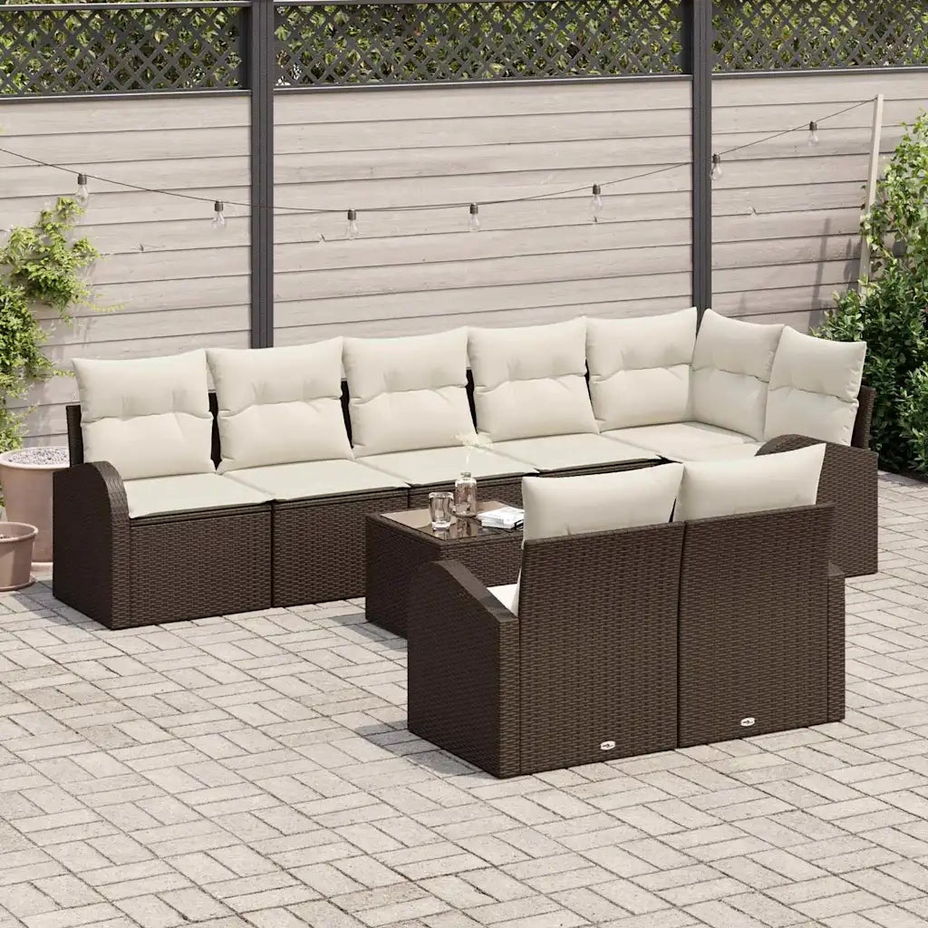 Set Divano da Giardino Marrone e Crema 55 x 55 x 37 cm 3346098