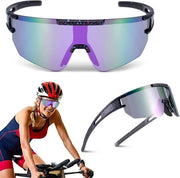 Protezione UV da 400 - Occhiali da bicicletta ergonomici con supporto nasale - Occhiali da sole polarizzati per uomo e donna - Occhiali da sole per bicicletta, sci, pesca, escursioni