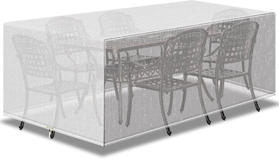 Set di coperture per mobili da giardino trasparenti - impermeabili - grandi - 250 x 210 x 90 cm