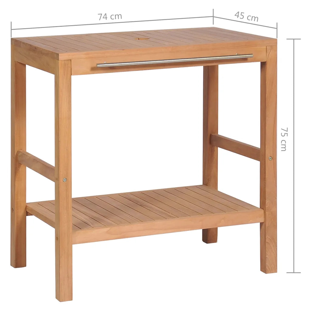Mobile per Lavabo in Massello di Teak 74x45x75 cm 246492