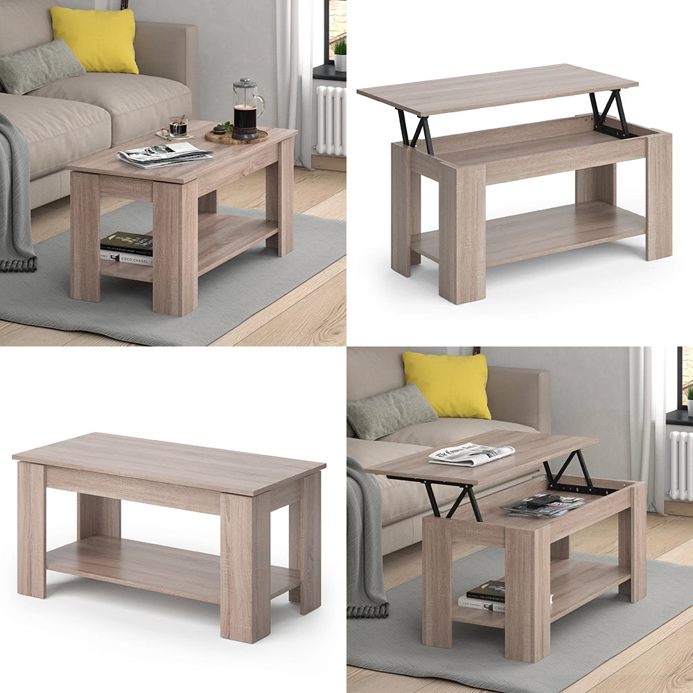 Vicco Tavolino soggiorno Sonoma 100 x 50 cm con funzione di sollevamento