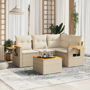 Set Divano da Giardino 5 pz con Cuscini Beige in Polyrattancod mxl 90321