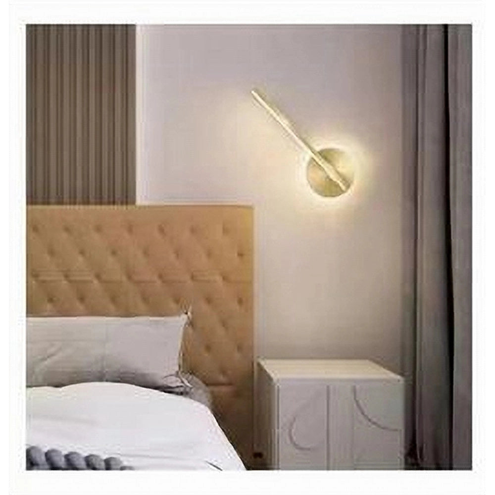 Trade Shop - Applique Da Parete Led 13 Watt Lineare Orientabile Oro Lampada Luce Fredda 50391 -