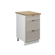 Mobiletto base per cucina Fame-Line GrigioBeige/Bianco 50 cm, AP Goldkraft Vicco