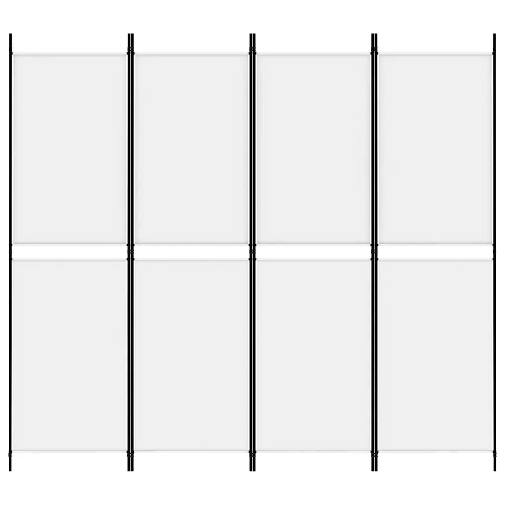 Divisorio a 4 Pannelli Bianco 200x180 cm Tessuto 350214