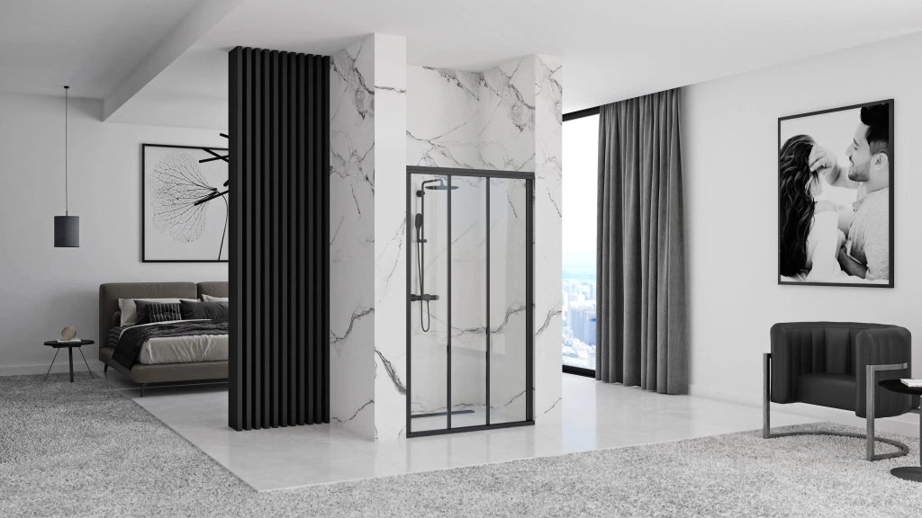 Porta Doccia Rea Alex Black 90