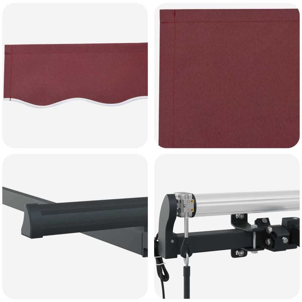 Tenda retrattile-Tenda parasole per balcone Borgogna 250 x 200 cm Tessuto 762083