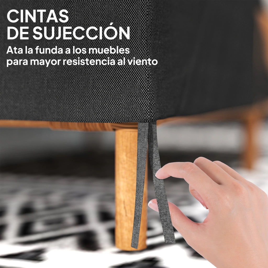 Funda per Banco da Giardino ¨C zephmum ¨C Grigio 140x84x56/94 cm
