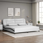 Giroletto con Testiera Bianco e Nero 200x200 cm in Similpellecod mxl 114648