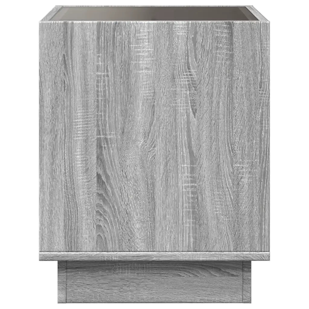 Tavolino da Salotto con LED Infinity Grigio Sonoma 40x40x50 cm