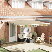 Tenda Retrattile Verde e giallo 400 × 300 cm Tessuto e acciaio 3330704