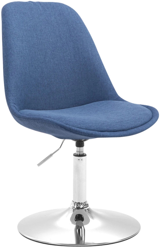 Sedia da pranzo MAVERICK in tessuto blu,cromo