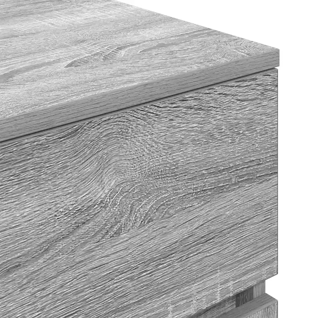 Comodino con 3 Cassetti Grigio Sonoma 39x35x65 cm
