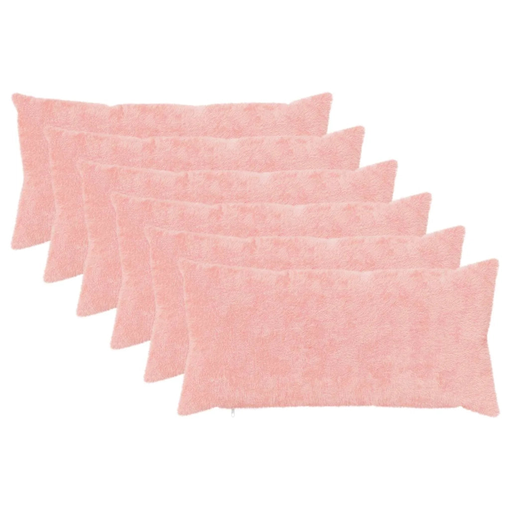 Federa 6 pz HEERLEN Rosa 40 x 80 cm Pelliccia di Coniglio Finta 910214