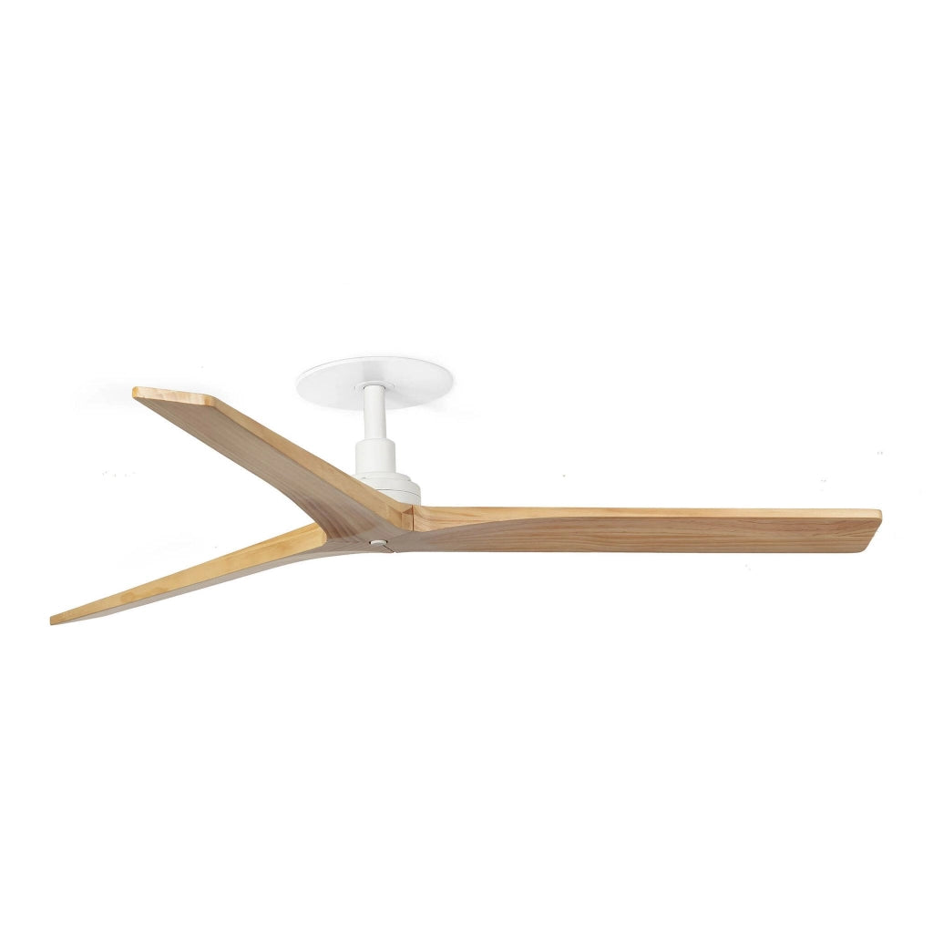 FARO Ventilatore da soffitto Klim M Ø1250 mm con motore DC 6 velocita funzione inversa compatibile TUYA per soffitti inclinati bianco pale in pino FARO-34280RWT