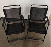 Set di 2 Sedie Pieghevoli da Patio, Sedia con Braccioli, Schienale e Poggiapiedi, Telaio in Metallo Robusto e Tessuto Textilene Traspirante, capacità di Peso 150 kg, per Terrazza, Spiaggia