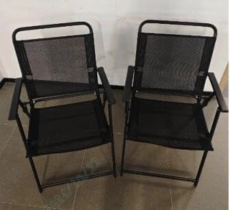 Set di 2 Sedie Pieghevoli da Patio, Sedia con Braccioli, Schienale e Poggiapiedi, Telaio in Metallo Robusto e Tessuto Textilene Traspirante, capacità di Peso 150 kg, per Terrazza, Spiaggia