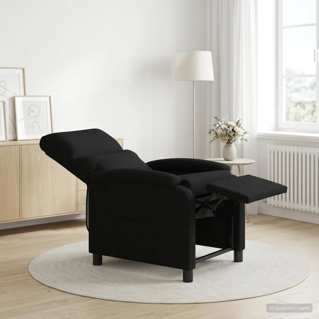 Divano Sedia-Poltrona reclinabile Nero Tessuto 330813