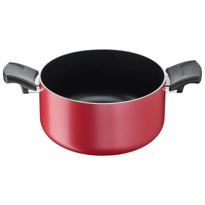 Lagostina 010254031024 Cucina Mediterranea Casseruola Fonda 2 Maniglie Antiaderente in Alluminio con Indicatore Cottura Thermo-Signal Per Induzione colore Rosso