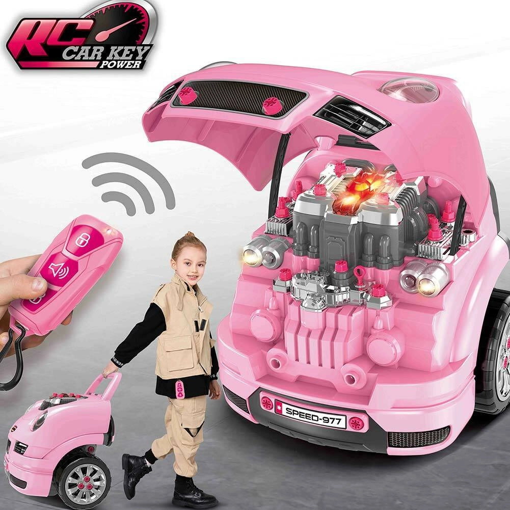 Macchina Elettrica da Costruire Giocattolo Bambini Luci Suoni Accessori Rosa