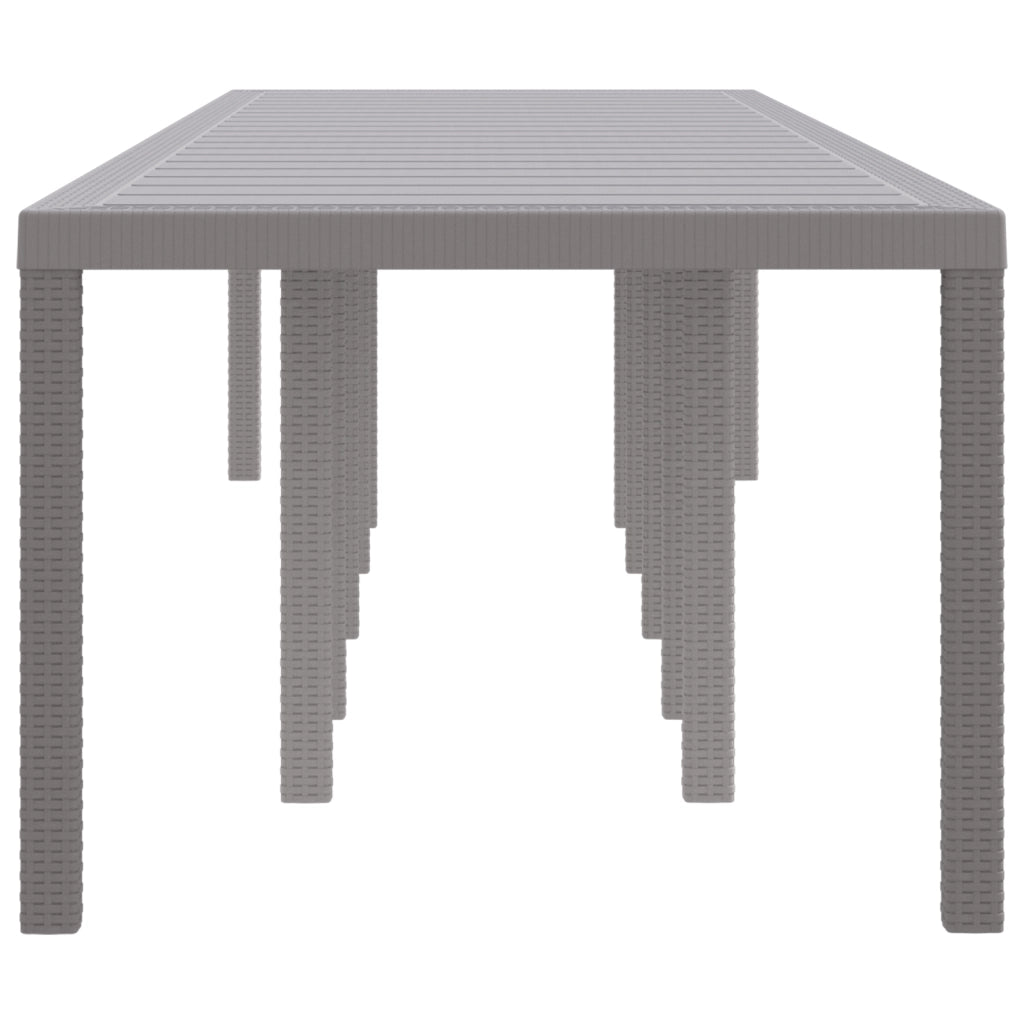 Tavolo da Giardino  Grigio Chiaro 350x100x73 cm Poly Rattan