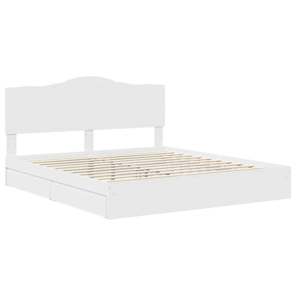 Letto con Contenitore Bianco 180 x 200 cm Legno multistrato