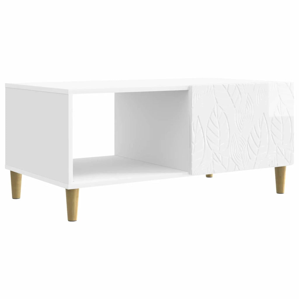 Tavolino da salotto Bianco Lucido 90 x 50 x 40 cm