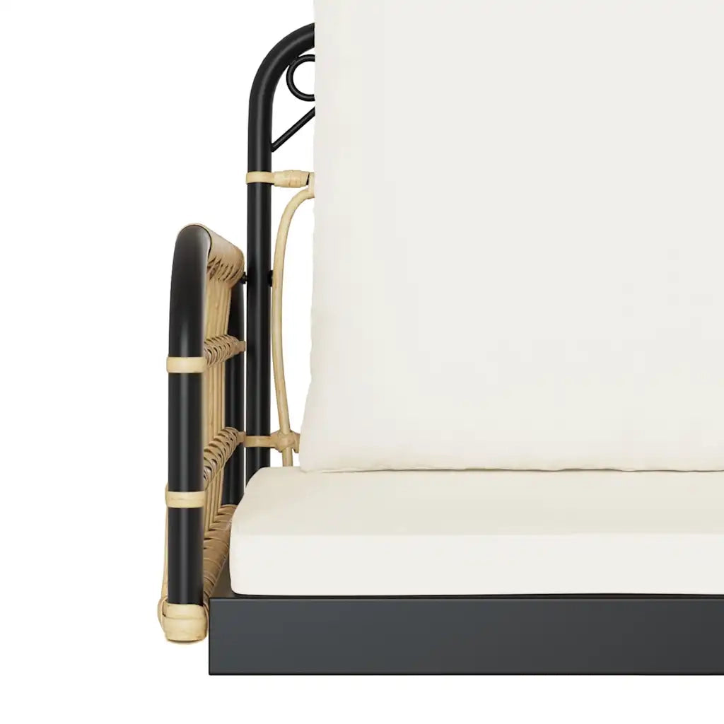 Sedia a Dondolo con Cuscini 63x58x39 cm Polyrattan e Acciaio CFW1730508