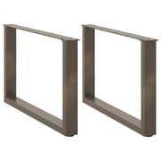 Set di 2 gambe regolabili per tavolino da caffè a forma di U 70 x 42 x 43 cm design moderno acciaio naturale 02_0057407