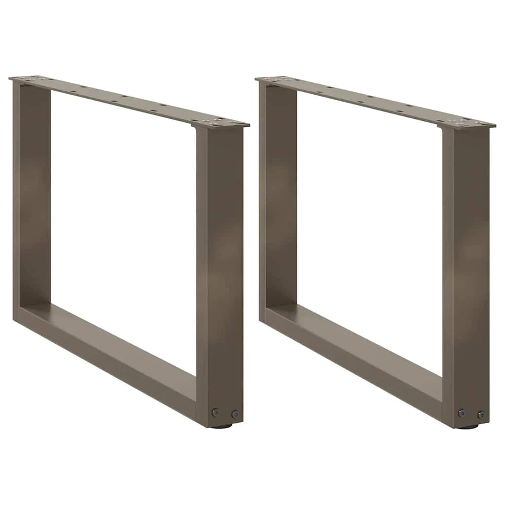 Set di 2 gambe regolabili per tavolino da caffè a forma di U 70 x 42 x 43 cm design moderno acciaio naturale 02_0057407
