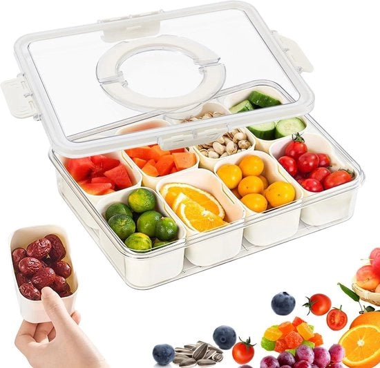 Scatola per snack con contenitori - scala per snack con coperchio - tavola per snack con contenitori - scatola per snack rimovibile - organizzatore per snack - dolci vegani biscotti - noci frutta