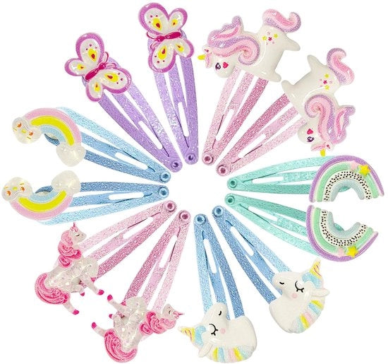 Accessori per capelli a forma di unicità, 12 pezzi, 4,5 cm, pailletten, adatti a tutti i tipi di capelli.