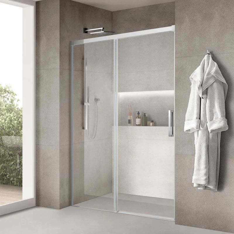 Porta Doccia Scorrevole 140cm H200 Cristallo Trasparente 8mm Anticalcare Enze