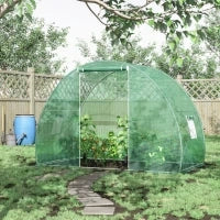 Serra a Tunnel con Porta Avvolgibile e Finestre, Copertura PE e Struttura in Acciaio, 1.5x3x2m, Verde