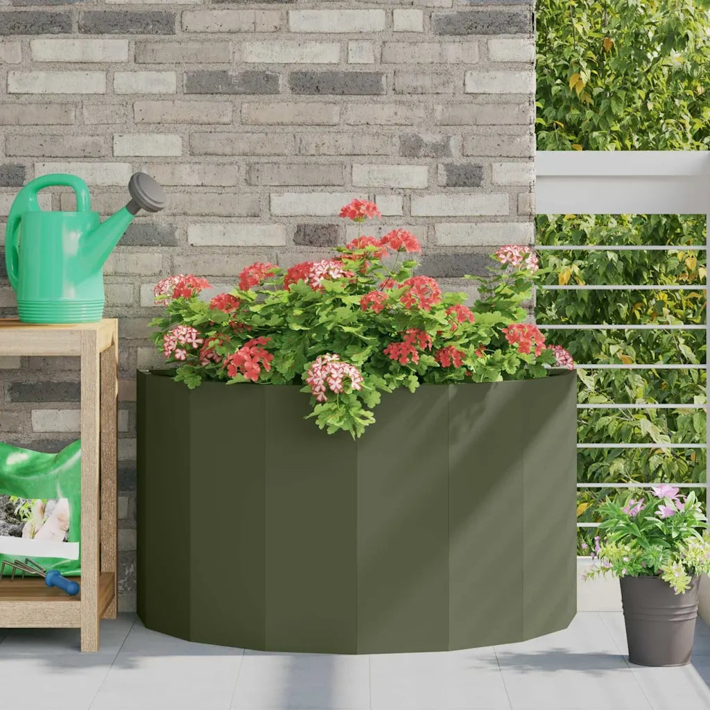 Fioriera-Vaso-Contenitore per Piante Verde oliva 90 x 45 x 50 cm Acciaio