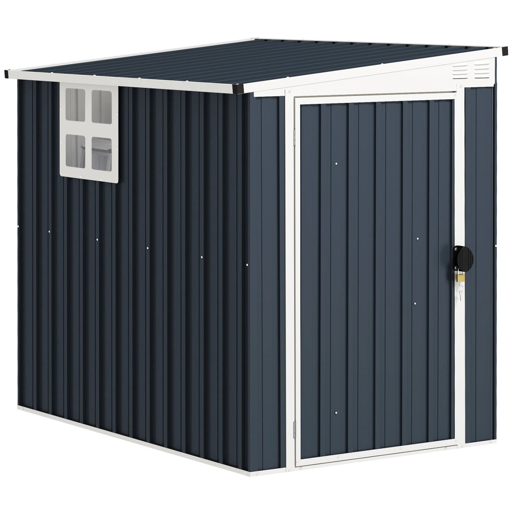 Casetta da Giardino in Acciaio ¨C Zephmum ¨C Grigio Scuro 120x190 cm