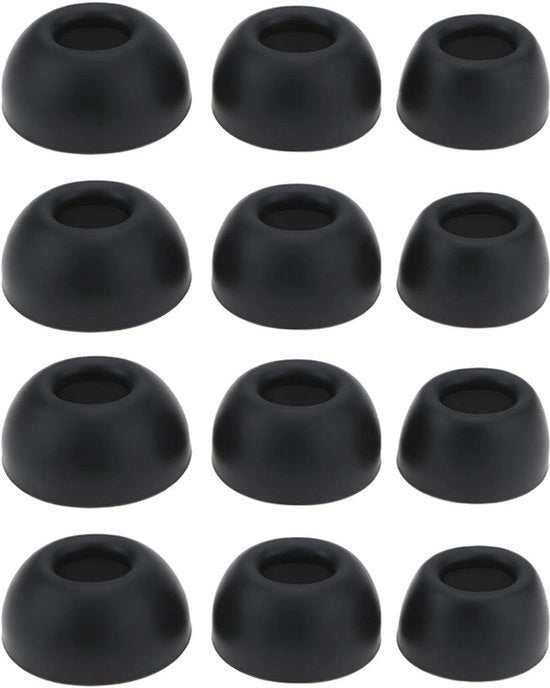 Orecchini in gomma a silicone - Set da 6 - Tre misure - Nero - Cancella il rumore - In-orecchio - Per Liberty 4 - Nero e Rosso - Compatibile - Comodo
