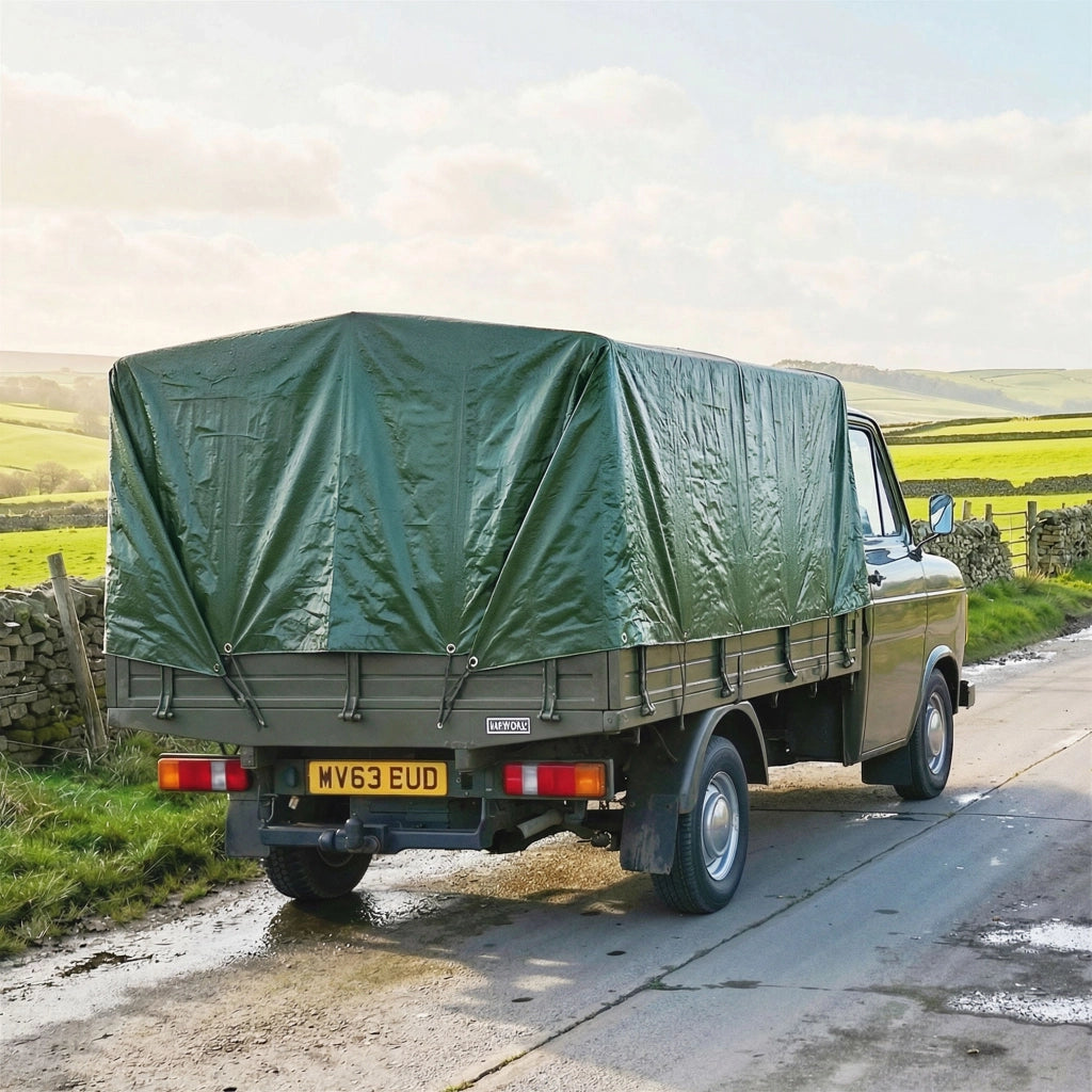 Telo Copri Auto Impermeabile 6 x 4 m in PE Resistente agli Strappi 90 GSM Verde
