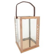Lanterna in acciaio inox e vetro ramato 18x18x30h