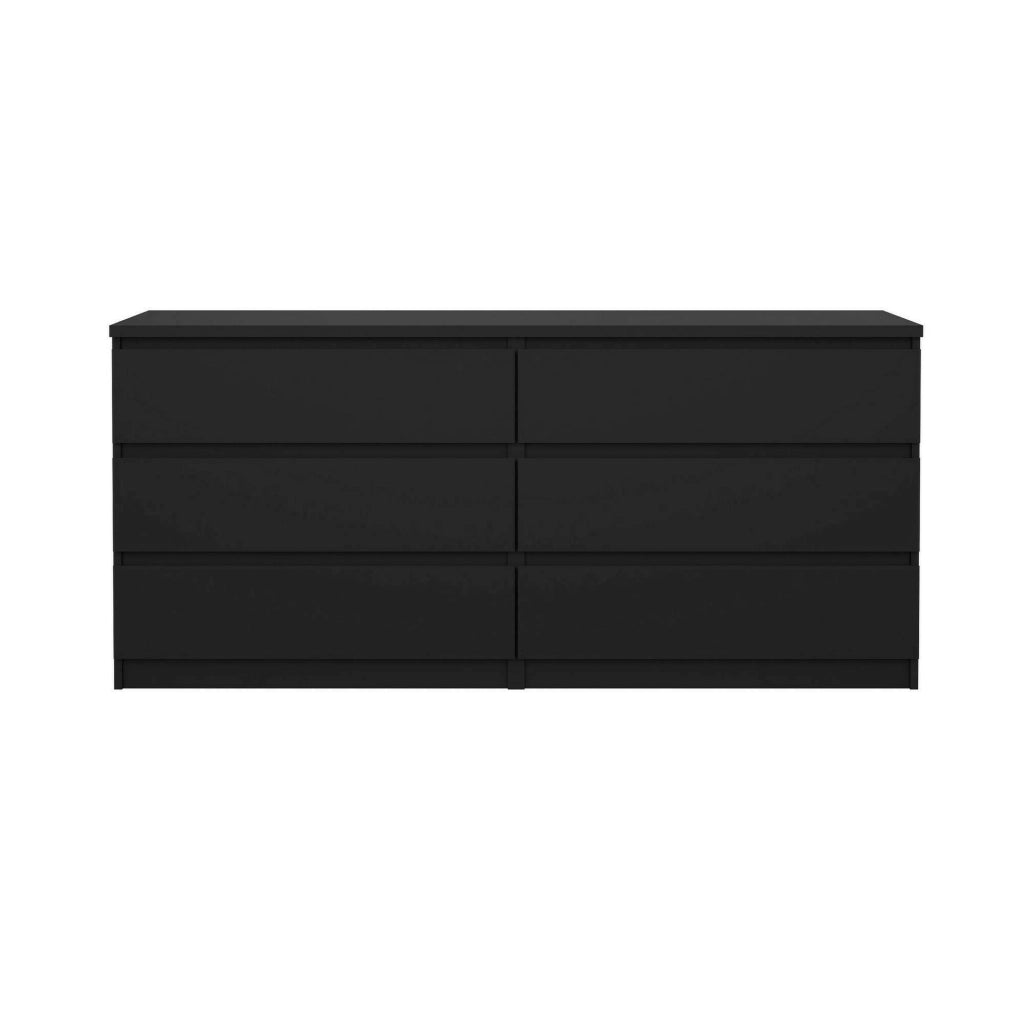 Cassettiera Aci, Settimino multiuso, Comò camera da letto, Mobile con cassetti, 154x50 h70 cm, Nero