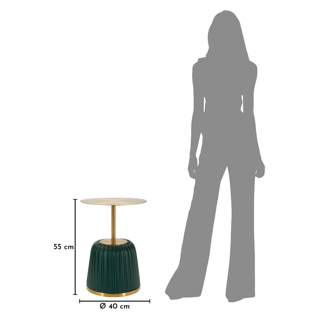 Kep, Tavolino da Salotto Forma Rotondo, 43x35x43h cm oro