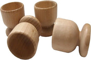 Set di Supporti per Uova in Legno - Contenitore per Uova Cotturate - Set da 4 - Senza Verniciatura
