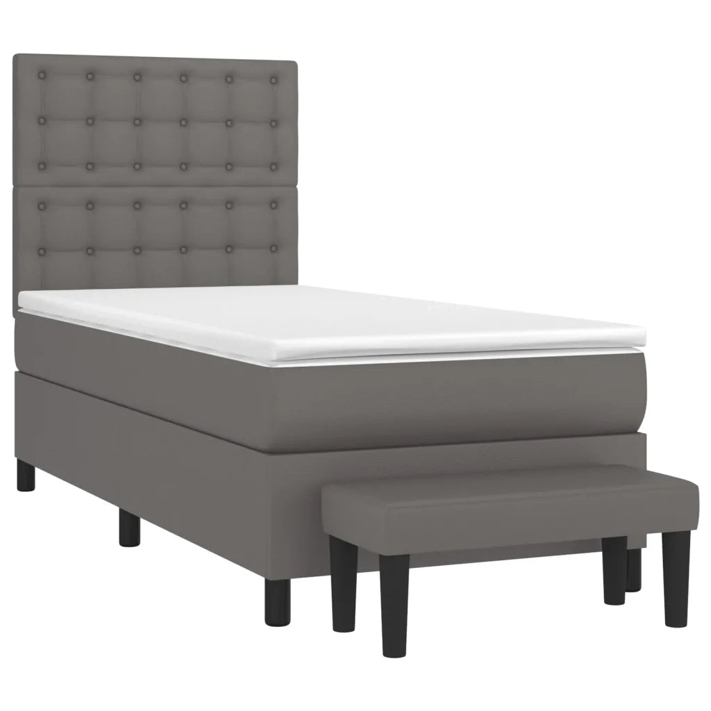 Giroletto a Molle con Materasso Grigio 100x200 cm in Similpelle 3137651