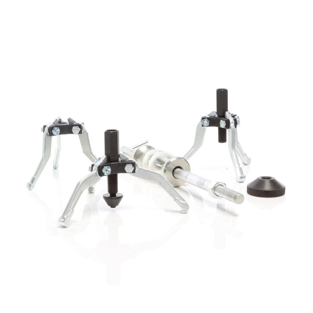 Set 5 pezzi estrattori a 3 bracci per cuscinetti interni ed esterni con martello scorrevole
