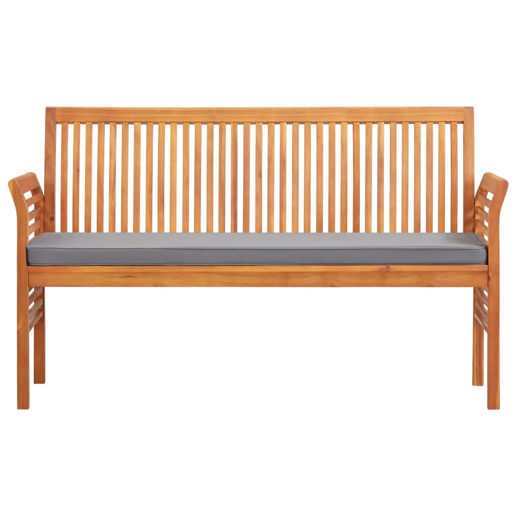 Panca da giardino mobile da giardino per esterni terrazza a 3 posti con cuscino 150 x 60 x 90 cm legno massello di acacia 02_0011316
