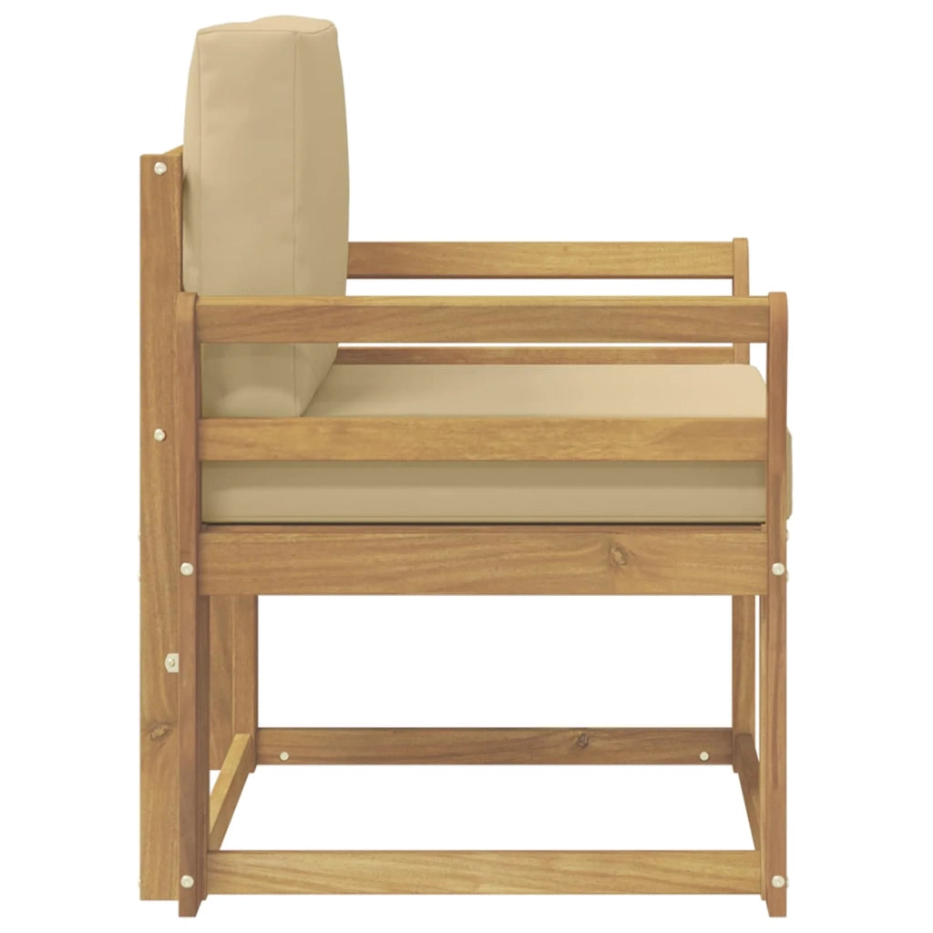 2 Pezzo Set di divani da esterno Poliestere Bianco e Beige