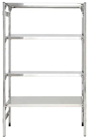 Scaffalatura in acciaio inox con vassoi nidificati cm. 110x40x200h
