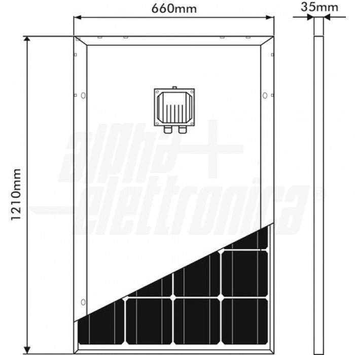 Pannello fotovoltaico Monocristallino MM140-12/1 - 140W - 22,5V
